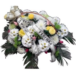 Kompozycja pogrzebowa - kosz z kwiatami - nr FP11